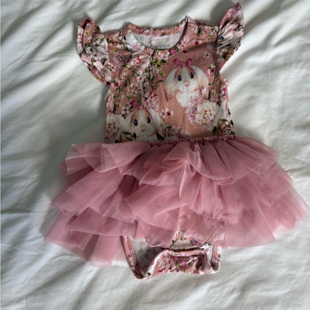 Posh Peanut Pink Floral Babsy Tulle Dress